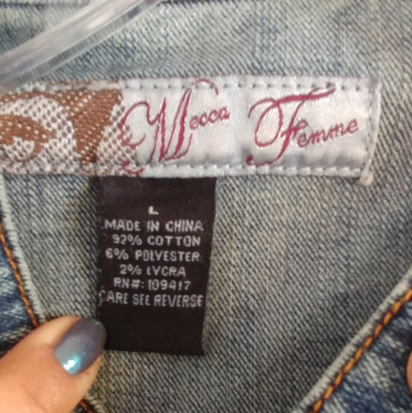 Mecca Femme Jean Motorcycle Jacket Large - Picture 5 of 5